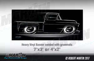 BIG BANNER 55-57 Chevy / GMC Truck Chevrolet 1955 1956 1957 pickup sign poster - Picture 1 of 24