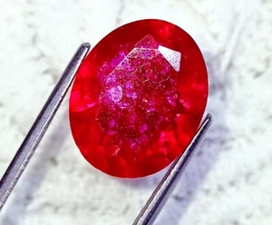 Oval Cut Natural Red Ruby 10.90 Ct Certified Loose Gemstone With Free Gift - Picture 1 of 7