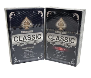 1 Set Classic Style Standard Index Plastic Playing Cards - Poker, Texas Hold'em - Picture 1 of 8