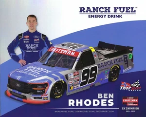 2024 Ben Rhodes "Bebida energética de combustible Rancho" #99 NASCAR Craftsman camión postal - Imagen 1 de 2
