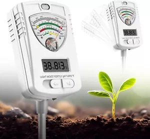 Soil Moisture Meter, 7-in-1 Plant Water Monitor, Hygrometer Sensor for Gardening - Picture 1 of 8