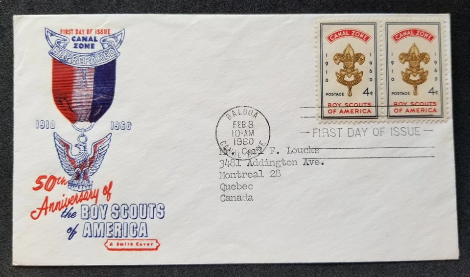 [SJ] USA US 50th Anniv Boy Scout 1960 Scouting Jamboree (FDC) *addressed - Image 1 of 4