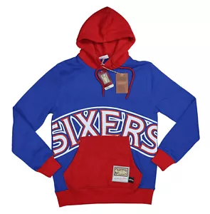 Mitchell & Ness Philadelphia 76ers NBA Hartholz Klassiker Hoodie Sweatshirt Neu mit Etikett - Bild 1 von 2
