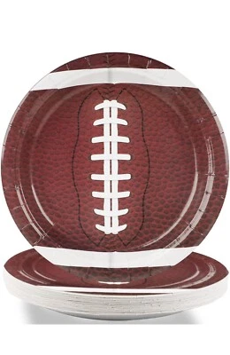 24 piezas platos de papel de fútbol americano, postre, suministros para fiestas de cumpleaños Foto 1 de 3
