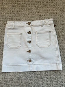 Cyrillus Paris Jean Skirt Skirt French Style White Size 8A - Picture 1 of 8