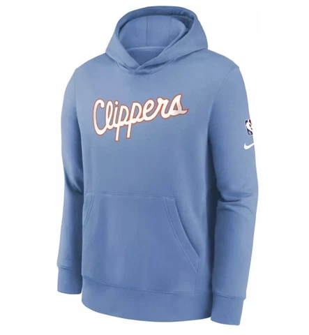 Nike Los Angeles Clippers NBA Youth L Large Pullover Sweatshirt Hoodie NEW Blue Cover