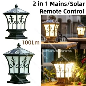 LED Solar Retro Lantern Pillar Light Waterproof Garden Street Fence Decorations - Picture 1 of 18