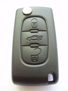 RFC 3 button flip key case for Peugeot 407 607 remote fob 2004 - 2010 VA2 - Picture 1 of 4