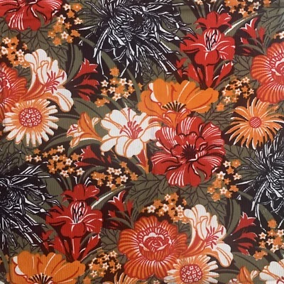 "Tela de pana vintage años 60 70 suave fina audaz gótica media floral 58x30,5""" Foto 1 de 4