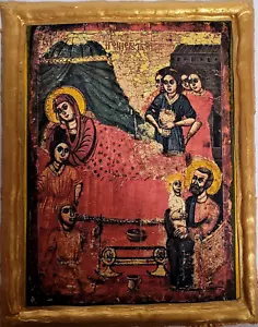 Natività Nascita della Vergine Maria Genesi di Theotokos Icona Greca Orientale Ortodossa - Foto 1 di 5