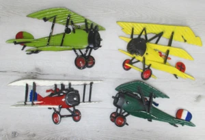 4 WW1 Fighter Airplane Wall Decor Cast Metal Vintage 3 Homco 1975 1 Sexton 1977 - Picture 1 of 20