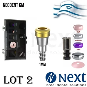 LOTx2 Dental Abutment Flat attachment Neo Dent GM Grand Morse conical 1 mm set - Picture 1 of 3