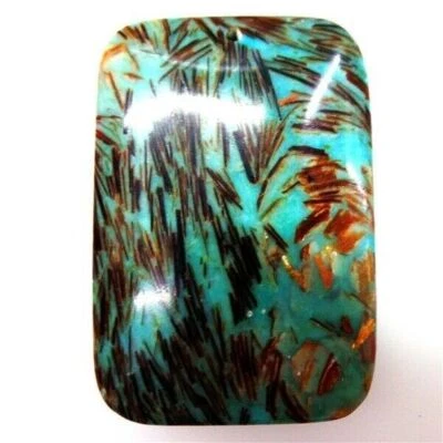 Colgante Corazón Piedra Bornita Cobre Artificial Turquesa y Oro 45*35*6mm Foto 1 de 4