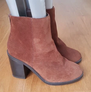 New Look Tan Suede Heeled Zip Ankle Boots. Size 4. Brand NEW! - Picture 1 of 8