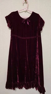 Mini Boden Girls Velvet Dress Size 7-8 Years Dark Red - Picture 1 of 7