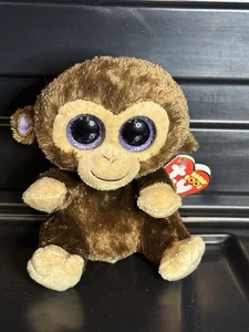 TY Beanie Boos Monkey Coconut Plush 6" Brow Purple Stuffed Animal 2015 - Picture 1 of 3