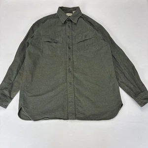 LL BEAN Chamois Shirt Mens Large Heather Green Long Sleeve Button Up Classic - Bild 1 von 9