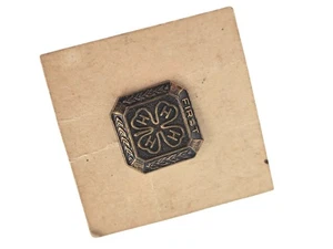 Vintage 4H 4-H First Year Member Pin Bronze Tone Metal 1/2" Square - Picture 1 of 4
