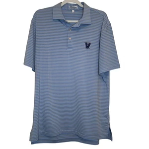 Peter Millar Summer Comfort Villanova Polo Shirt Mens Size M Blue Striped - Picture 1 of 5