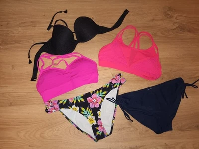 5 Bikini  Bademode Teile Oberteile Slips Größe 38/40 getragen sehr gut - Bild 1 von 4
