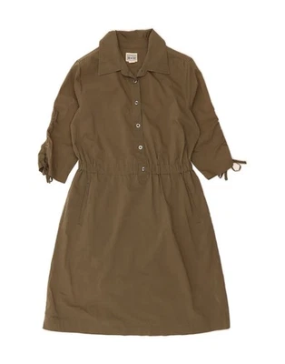 Vestido camisero manga 3/4 CONVERSE para mujer Reino Unido 14 mediano marrón algodón DK46 Foto 1 de 3