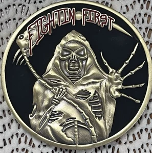 USMC Washington DC Marine Casercks Challenge Coin 1801 Grim Reaper - Foto 1 di 7
