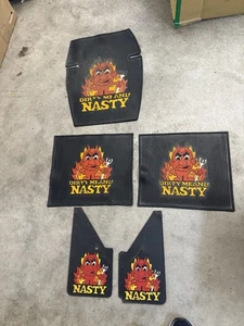 DIRTY MEAN & NASTY Devil Mud Flaps & Mats Truck Hot Rod Flame Graphic - Picture 1 of 9
