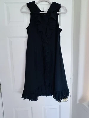 100% шелк черный Marc Jacobs Swiss Dot платье размер 10 - Изображение 1 из 4