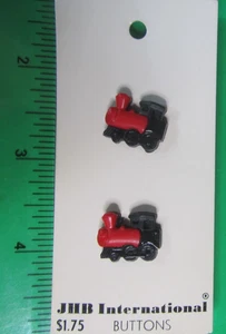 (2) De colección Años 80 JHB TREN MOTOR ROJO NEGRO PLÁSTICO VÁSTAGO KIDDIE BOTONES TARJETA-J1 - Imagen 1 de 2