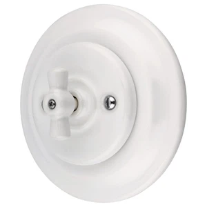 Unterputz Porzellan Vintage Retro Drehschalter Wechselschalter I Serie PR1 weiß - Bild 1 von 10