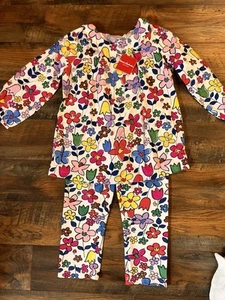 Hanna Andresson Flowers Forever Set Leggings & Blouse Top Size 150 cm 12 US NEW - Picture 1 of 15