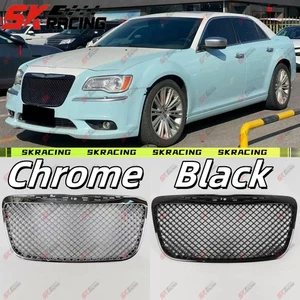 ABS Chrome/Black Fits For Chrysler 300C 11+ Front Bumper Upper Grille Mesh Kits - Picture 1 of 23
