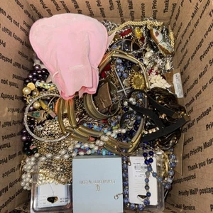 Vintage/new/used Jewelry Lot 13 Plus lbs Necklace Brooches Earrings UNTESTED - Picture 1 of 6