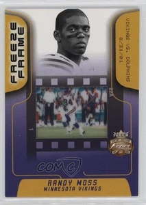 Camiseta Fleer Focus 2002 edición Freeze Frame Randy Moss #5FR HOF - Imagen 1 de 4