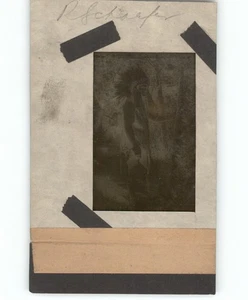 20er Jahre Indianer Häuptling im Kopfkleid unbekannter Stamm Film Negativ - Bild 1 von 2