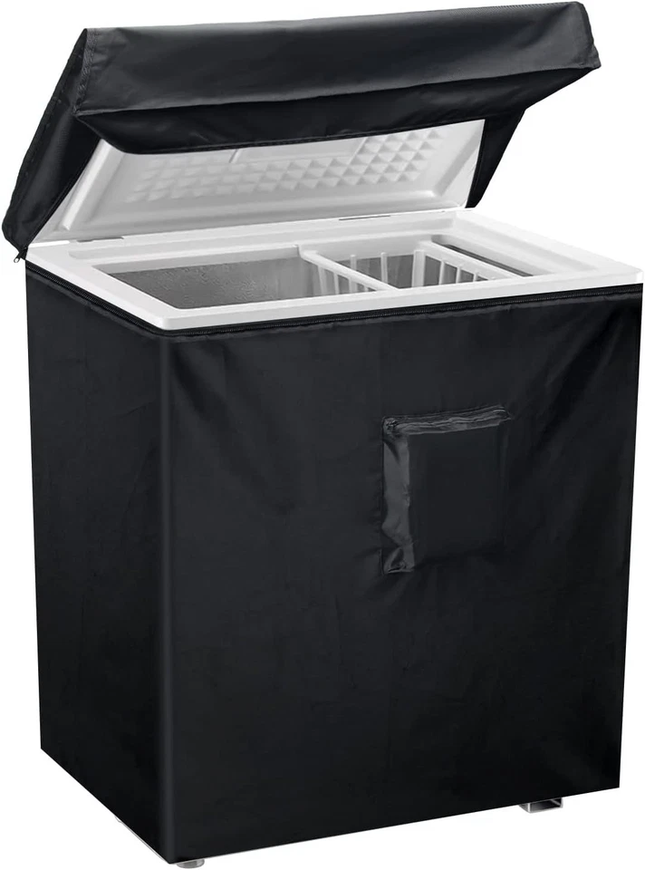 Black Chest Freezer Cover Waterproof Freezer Cover Full Cover Deep 25Lx23Wx34H - Image 1 of 4