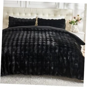 Fluffy Comforter Set Cover Set-Rabbit Fluff Faux Fur Duvet Cover Full - Picture 1 of 7