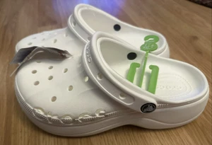 NWT Crocs Baja Sandals Men's 6 Women's 8 White Clogs Shoes Slip On Waterproof - Picture 1 of 5