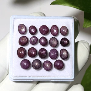 Cosmic Star Berry ~ 19 PC Natural Ruby High Quality 5.6mm-7mm Cabochon Gemstones - Picture 1 of 11