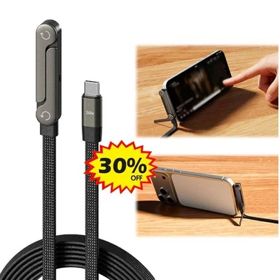 240w Fast Charging Foldable Bracket Data Cablewith Built-in Holder Black HO T - Image 1 of 4