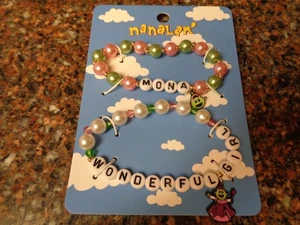 Juego de pulsera con cuentas Nanalan' Mona 2 cuentas imitación perlas encanto niña maravillosa nuevo con etiquetas - Imagen 1 de 6