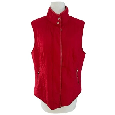 PECK & PECK Women’s Red Vest Size XL Padded Quilted Lightweight - Image 1 of 4