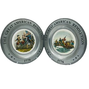Plato de peltre The Great American Revolution 1776 A.M. Willard George Washington - Imagen 1 de 11