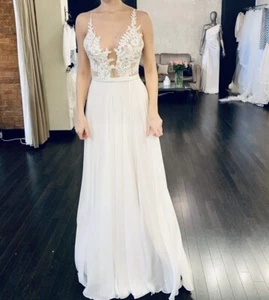 Beautiful, never been worn, summer wedding Dress, Size 8, Morgan Davies - Picture 1 of 9
