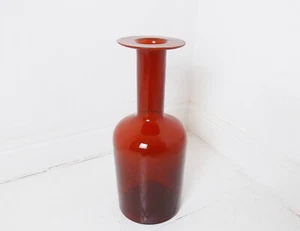 IMPRESIONANTE JARRÓN ÁMBAR GRANDE OTTO BRAUER HOLMEGAARD GULVASE DE COLECCIÓN - Imagen 1 de 3