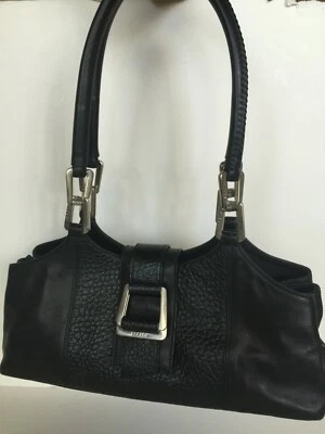 Bolso de hombro o bolso de mano ESCADA de cuero granulado negro Foto 1 de 4