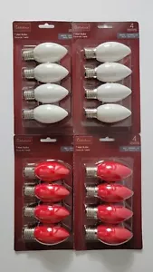 Holiday Time C9 Ceramic 16 Red & White Christmas Light Replacement Bulbs #15 - Picture 1 of 2