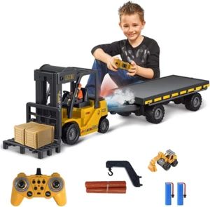 Remote Control Forklift with Flatbed Truck, 11 Channel RC Forklifts with Spray, - Picture 1 of 7