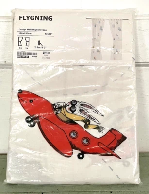 Шторы IKEA FLYGNING для самолета летающий кролик кролик детские 47 x 98 дюймов 2 панели новые нераспакованные - Изображение 1 из 4