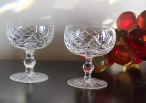 Lote de 2 piezas de vajilla de cristal cortado Donegal de Waterford 4-3/8" champán/serbet de alto - Imagen 1 de 2